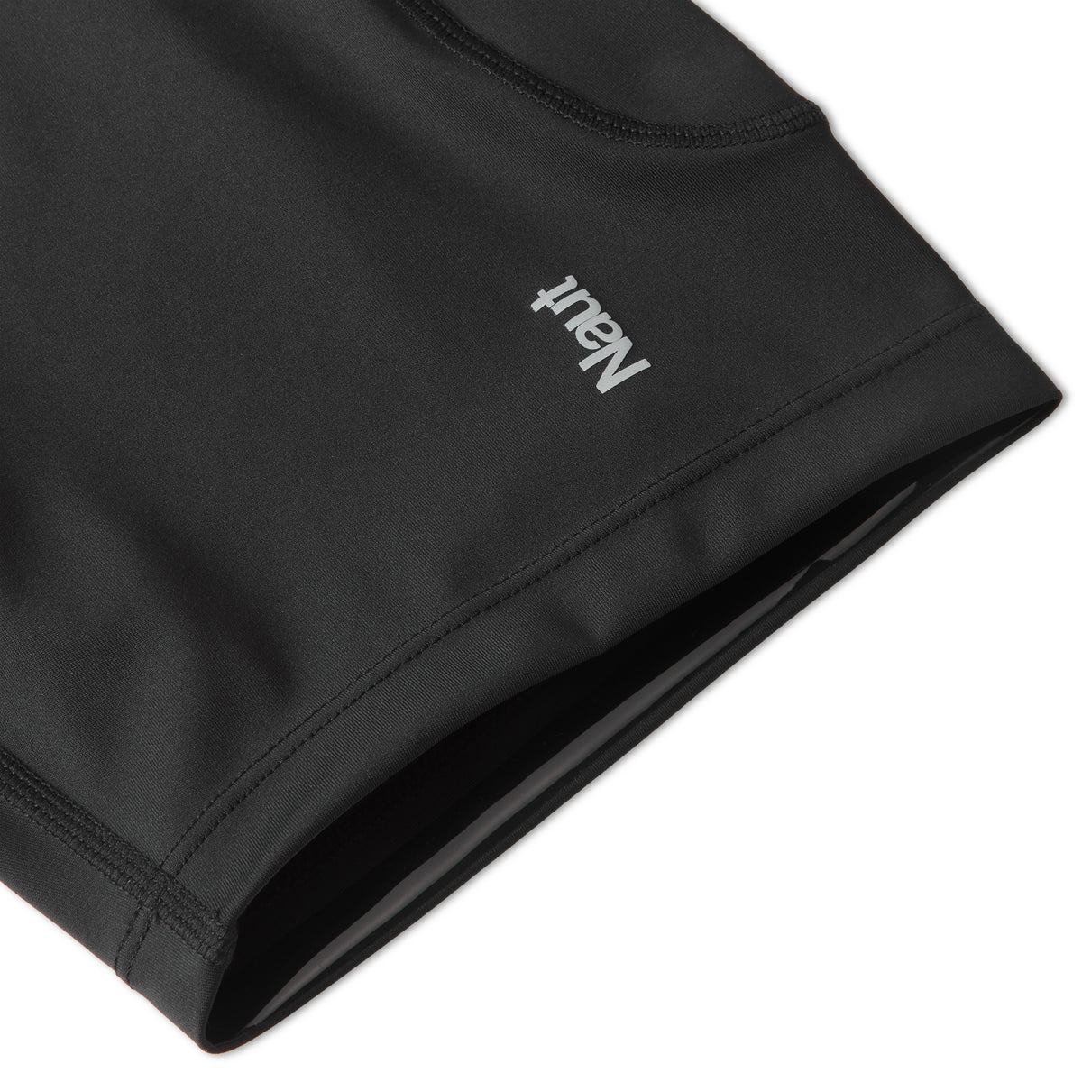Black | macro1 | Naut 7-inch compression half tights for men, close-up detail