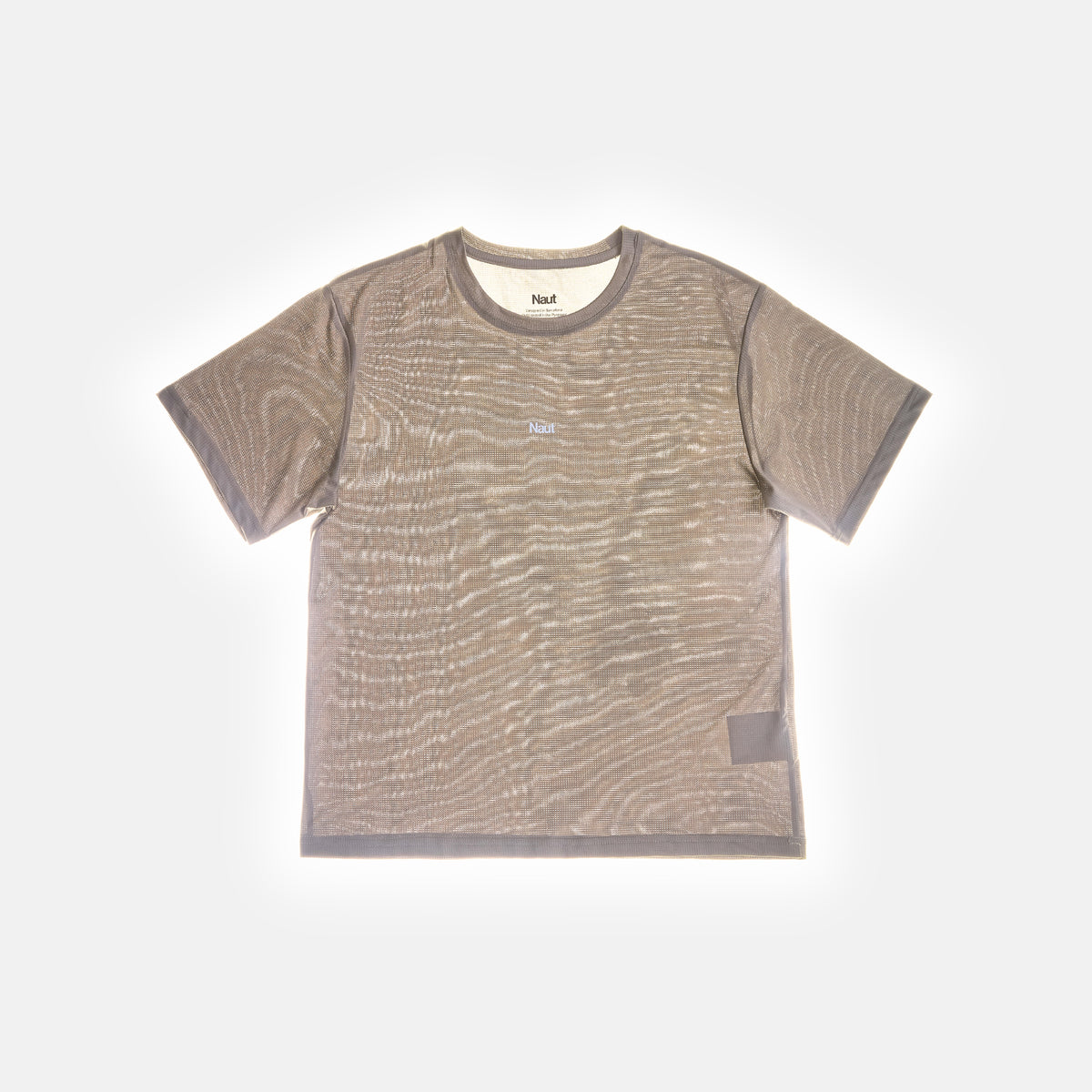 Earth Brown | macro2 | Naut Alend technical running t-shirt for women, close-up detail