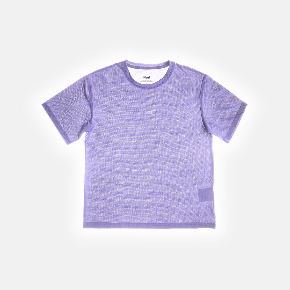 Lilac | macro2 | Naut Alend technical running t-shirt for women, close-up detail